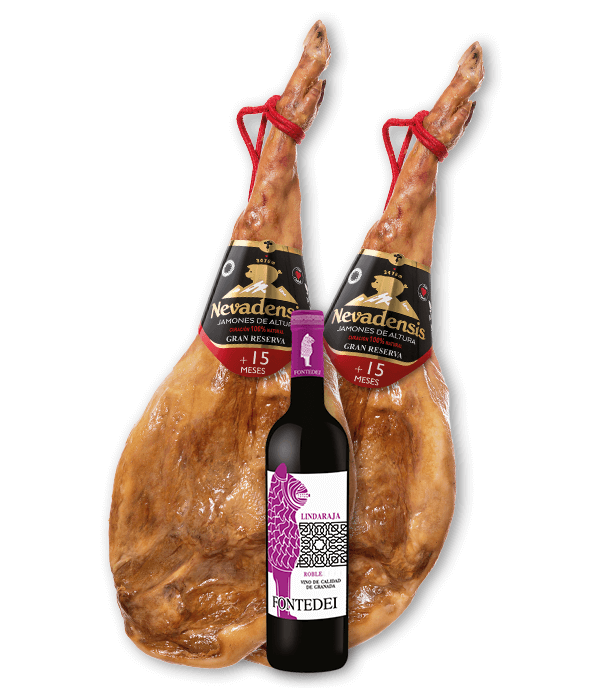 Lote de Jamones de Trevélez y Vino DOP Granada